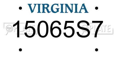 15065S7 Virginia License Plate
