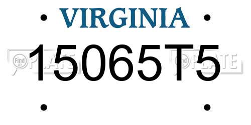 15065T5 Virginia License Plate