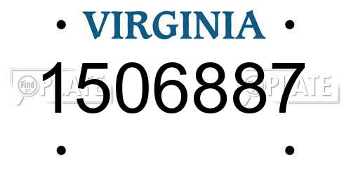 1506887 Virginia License Plate