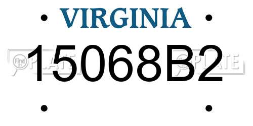 15068B2 Virginia License Plate