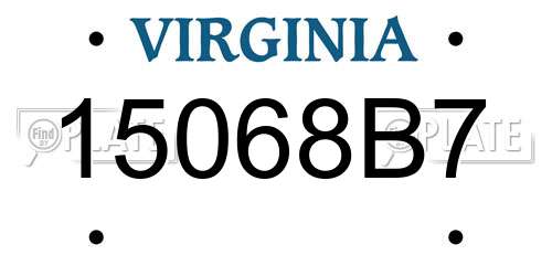 15068B7 Virginia License Plate