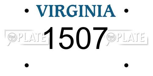 1507 Virginia License Plate