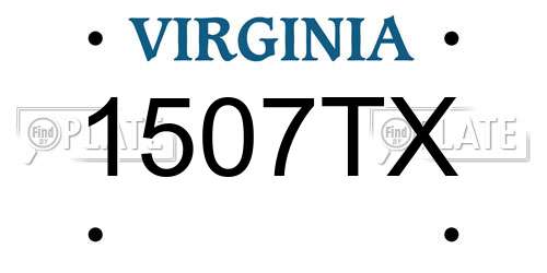 1507TX Virginia License Plate