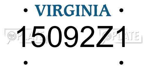 15092Z1 Virginia License Plate