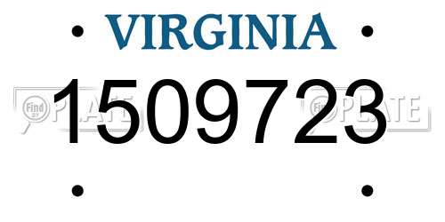 1509723 Virginia License Plate