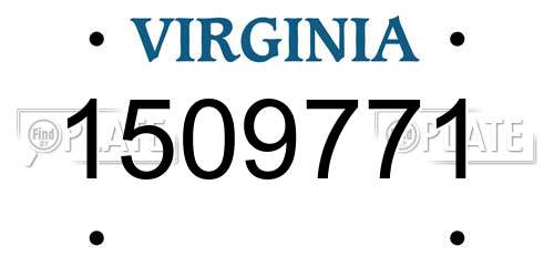 1509771 Virginia License Plate