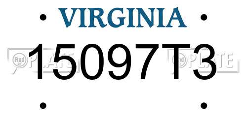 15097T3 Virginia License Plate