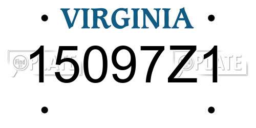 15097Z1 Virginia License Plate