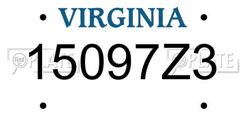 15097Z3 Virginia License Plate