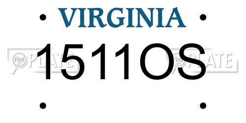 1511OS Virginia License Plate
