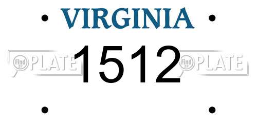 1512 Virginia License Plate