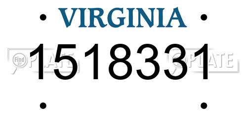 1518331 Virginia License Plate