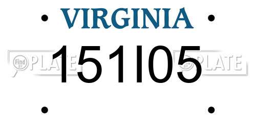 151I05 Virginia License Plate