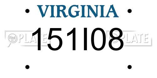 151I08 Virginia License Plate