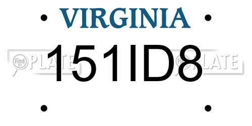 151ID8 Virginia License Plate