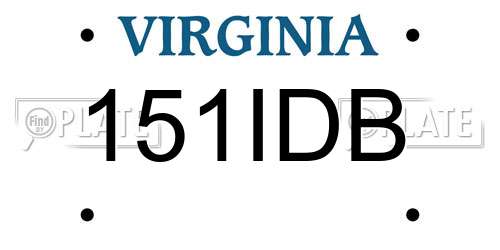151IDB Virginia License Plate
