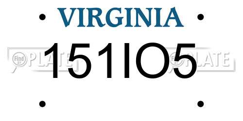 151IO5 Virginia License Plate