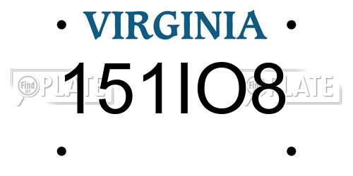 151IO8 Virginia License Plate