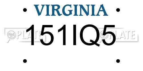 151IQ5 Virginia License Plate