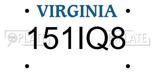 151IQ8 Virginia License Plate