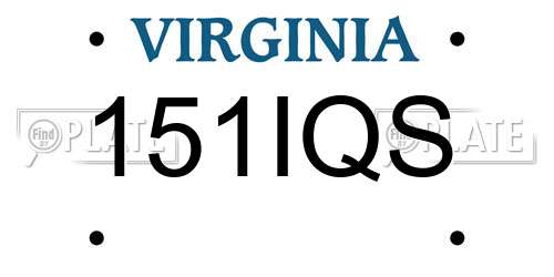 151IQS Virginia License Plate