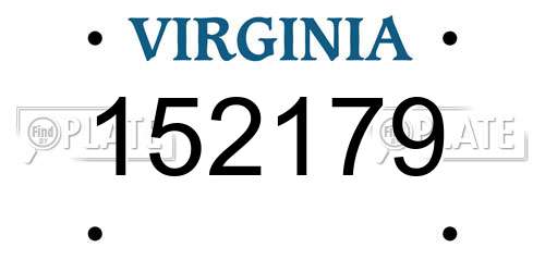 152179 Virginia License Plate