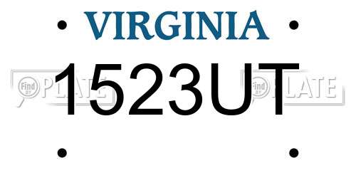 1523UT Virginia License Plate