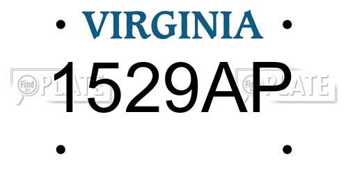 1529AP Virginia License Plate