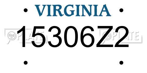 15306Z2 Virginia License Plate