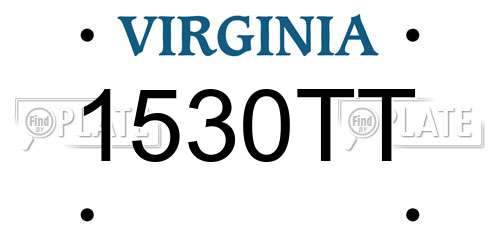 1530TT Virginia License Plate