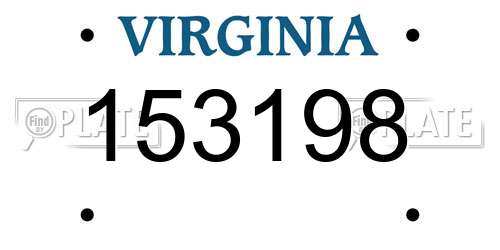 153198 Virginia License Plate