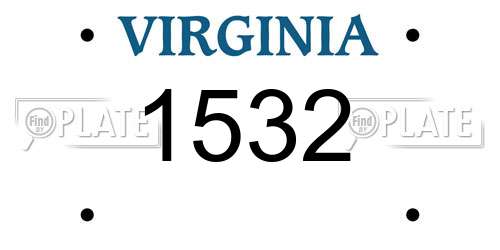 1532 Virginia License Plate
