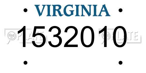 1532010 Virginia License Plate