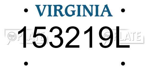153219L Virginia License Plate