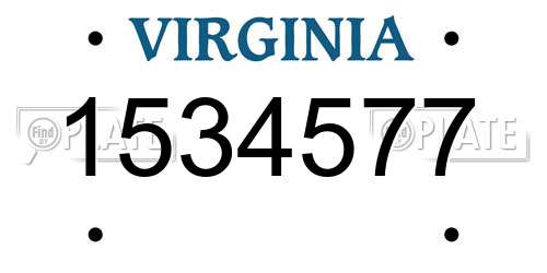 1534577 Virginia License Plate