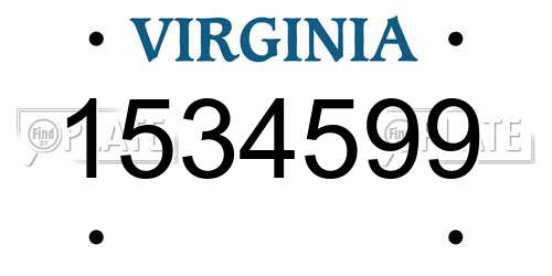 1534599 Virginia License Plate