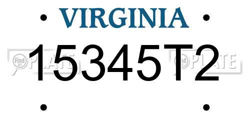 15345T2 Virginia License Plate