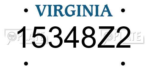 15348Z2 Virginia License Plate