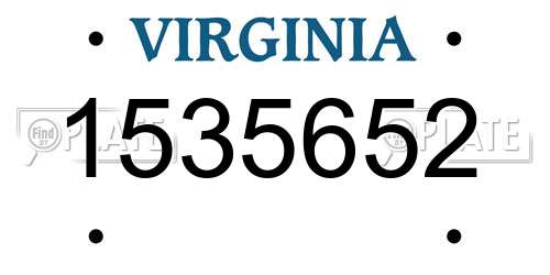 1535652 Virginia License Plate