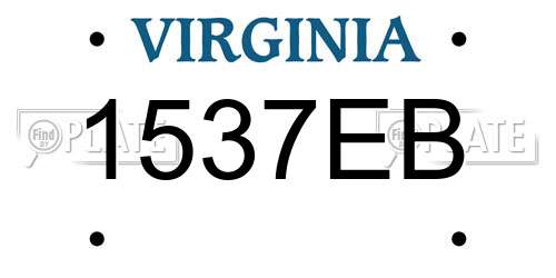 1537EB Virginia License Plate