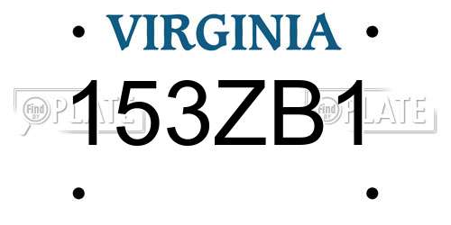 153ZB1 Virginia License Plate