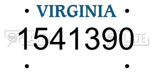 1541390 Virginia License Plate