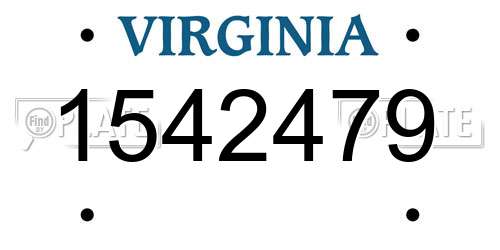 1542479 Virginia License Plate