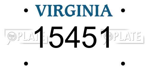 15451 Virginia License Plate