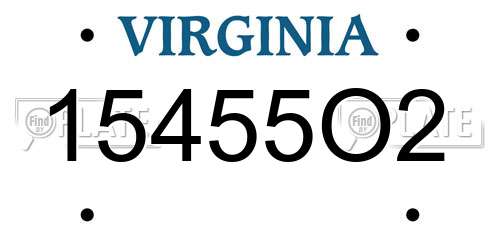 15455O2 Virginia License Plate