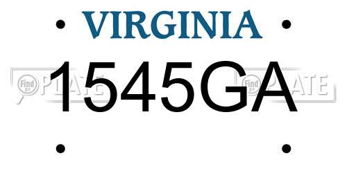 1545GA Virginia License Plate