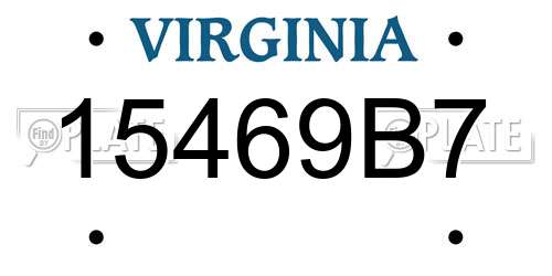 15469B7 Virginia License Plate