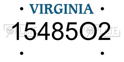 15485O2 Virginia License Plate