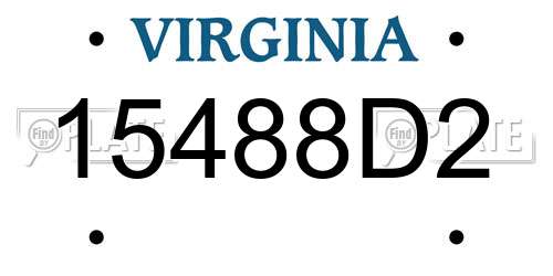 15488D2 Virginia License Plate