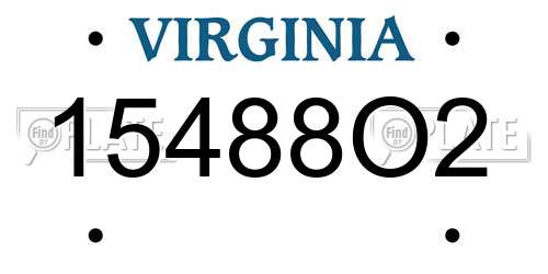 15488O2 Virginia License Plate